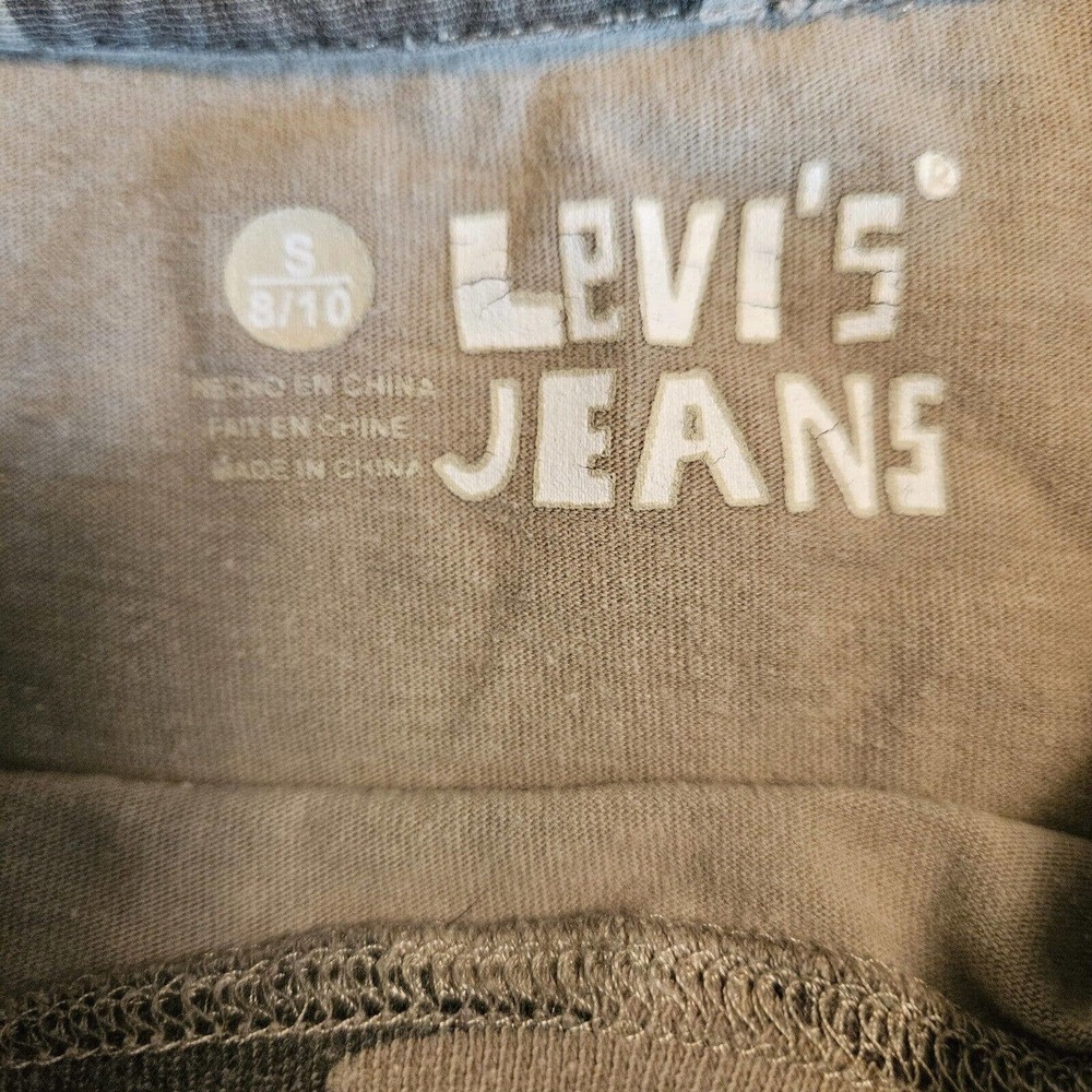 Levi's Boys Long Sleeve T-Shirt Brown Gray Camouflage Crew Cotton Size S 8 - 10 - Picture 5 of 7